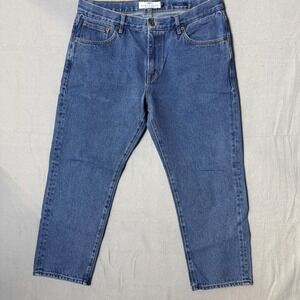 Peter Manning Classic Fit Medium Wash Blue Denim Jeans 34W 26L RN 141562